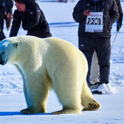 Image similar to a polar bear at the stanely cup