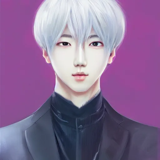 Image similar to jin from bts, elegant, ultra highly detailed, digital painting, smooth, sharp focus, artstation, art by Sakimichan