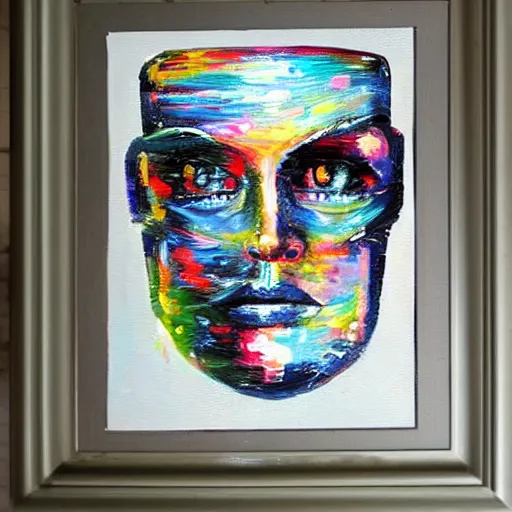 Image similar to robot painting beautifully