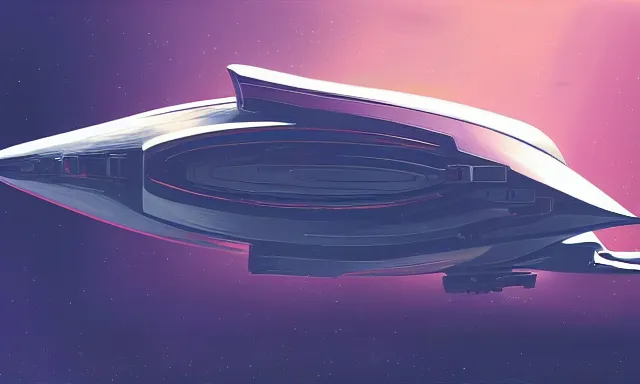 Prompt: painting of a spaceship, futuristic, clean design, digital painting, sharp focus, illustration, art by space gooose