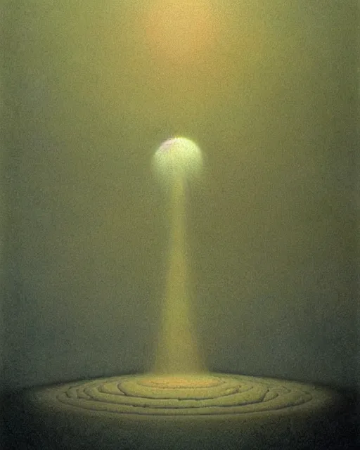 Image similar to the creature at the end of the universe, painted by zdzislaw beksinski