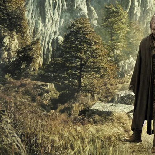 Prompt: Live Action Still of Jerma in The Lord of the Rings, real life, hyperrealistic, ultra realistic, realistic, highly detailed, epic, HD quality, 8k resolution, body and headshot, film still