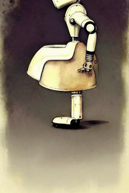Prompt: (((((1950s maid android robot art . muted colors.))))) by Jean-Baptiste Monge !!!!!!!!!!!!!!!!!!!!!!!!!!!