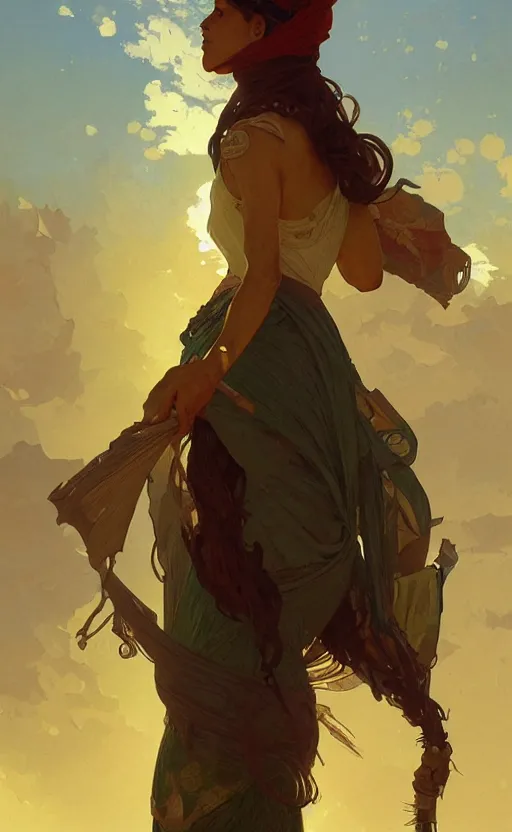 Prompt: a personification of the country palestine, highly detailed, digital painting, artstation, concept art, sharp focus, illustration, art by greg rutkowski and alphonse mucha