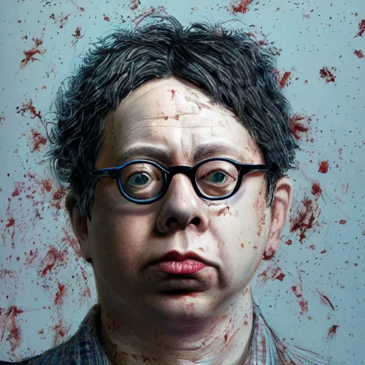 Prompt: a beautiful photorealistic portrait of todd solondz, made of clay covered in clay stained with mud, detailed, sharp focus, by stanley artgerm lau, wlop, rossdraws, james jean, andrei riabovitchev, marc simonetti, yoshitaka amano