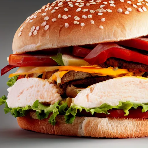 Image similar to The new hottest trend in fast food sandwiches;