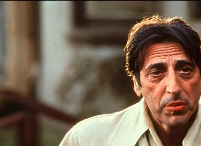 Image similar to film still of !!!!Al Pacino!!! as Everett in Oh Brother Where Art Thou 2000, 4k