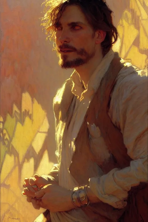 Image similar to attractive man, painting by gaston bussiere, craig mullins, greg rutkowski, alphonse mucha