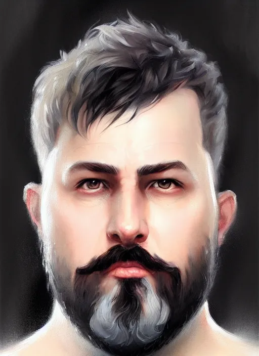 Image similar to a _ fantasy _ style _ portrait _ painting _ of white male short black hair chubby disconnected beard, rpg dnd oil _ painting _ unreal _ 5 _ daz. _ rpg _ portrait _ extremely _ detailed _ artgerm _ greg _ rutkowski _ greg