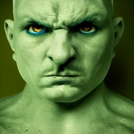 Image similar to cabbage headed man with clear blue eyes very angry, rule of thirds, super sharp, 2 4 0 p, ultra detailed.