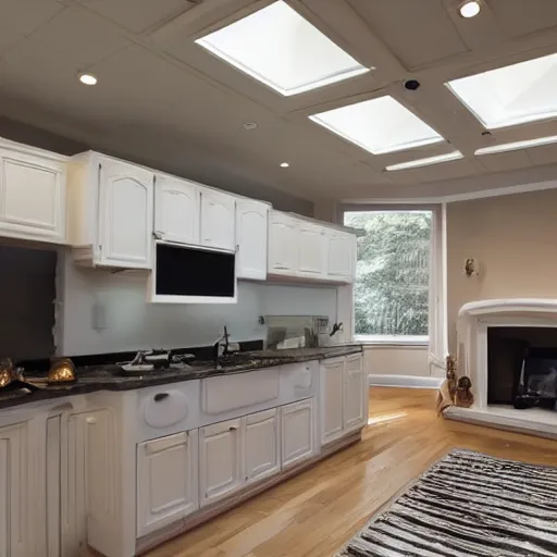 Image similar to extremely large ceiling-mounted toaster