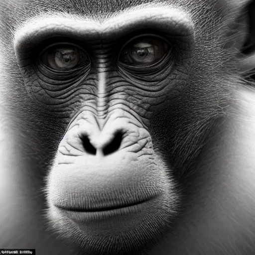 Prompt: monkey looking like Joe Biden, grey scale face, intricate, wild, highly detailed, hybrid animal, ape humanoid, looking like human, sharp focus