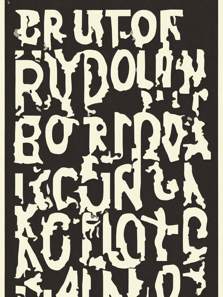 Image similar to typographic poster, random english words, graphic design, mid - century german design, brutalist