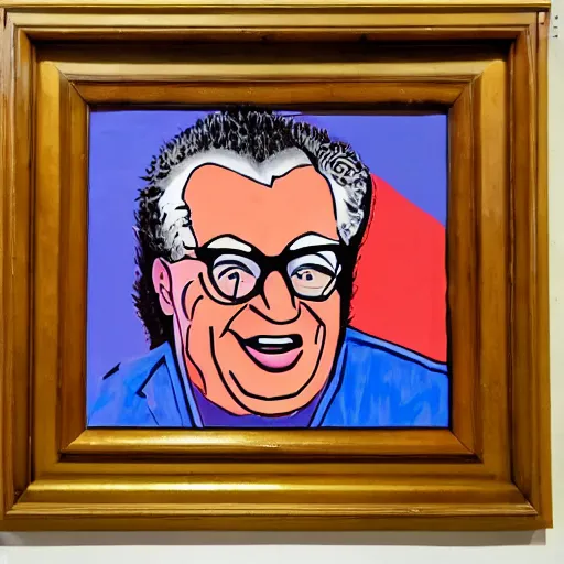 Prompt: painting of harry caray singing in press box in the style of michelangelo