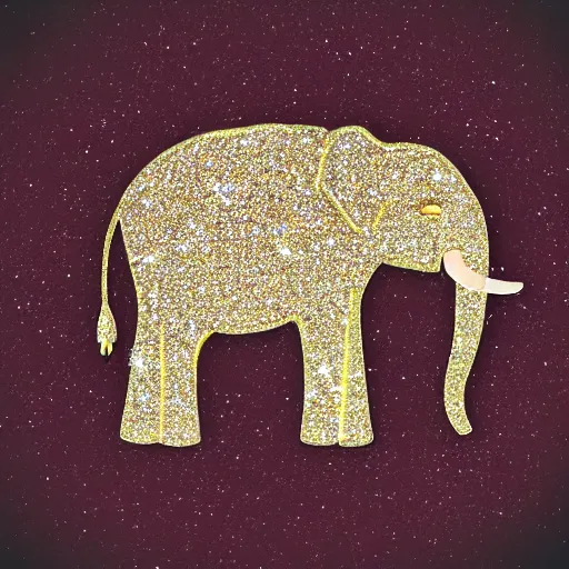 Prompt: a crying elephant emoji with a sparkly background