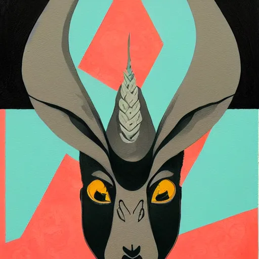 Image similar to Baphomet picture by Sachin Teng, asymmetrical, dark vibes, Realistic Painting , Organic painting, Matte Painting, geometric shapes, hard edges, graffiti, street art:2 by Sachin Teng:4