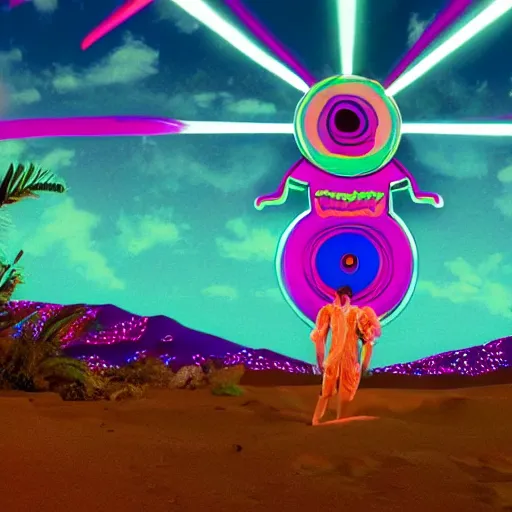 Prompt: otherworldly hovering synthwave land disk dingo pulsar phantasm can , by Jane Graverol and Keith Haring and Ross Tran , Global Illumination , #micro , tiki