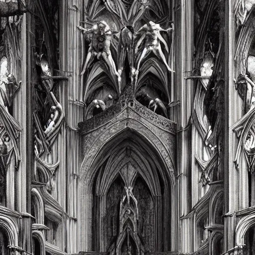 disasterpiece gothic church gargoyles holy ambience, | Stable Diffusion ...