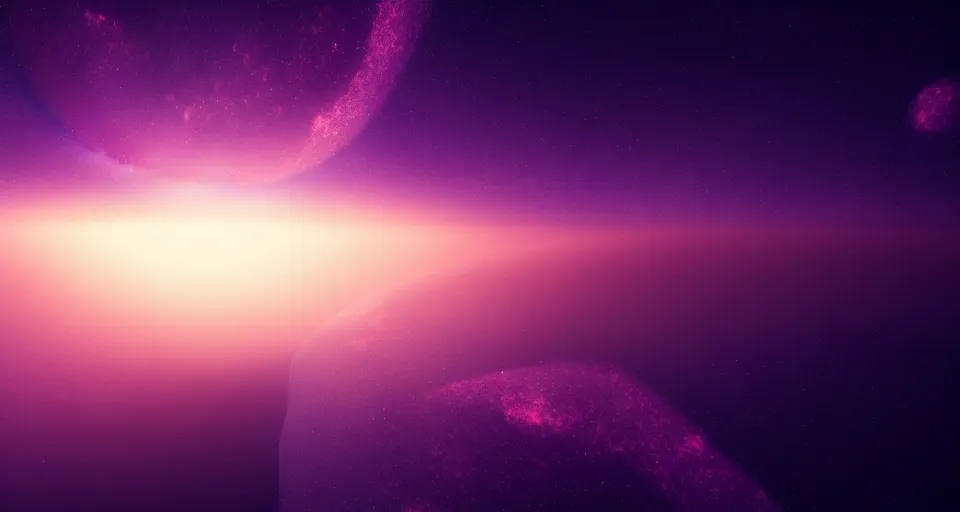 Image similar to minimalist cinematic scifi render of space, nebula, homeworld skies, volumetric lighting, 4 k, 8 k, hd