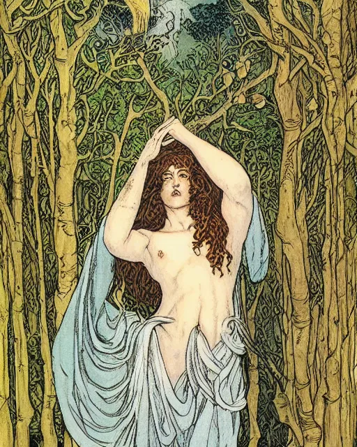 Prompt: the oracle of trees tarot card by rebecca guay, masterpiece