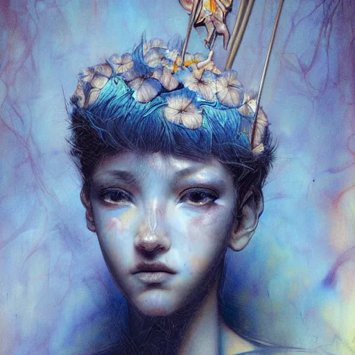 Image similar to citizen portrait soft light painted by james jean and dave mckean and erik jones, inspired by perfect blueanime, smooth face feature, intricate oil painting, high detail illustration, sharp high detail, manga and anime 1 9 9 9