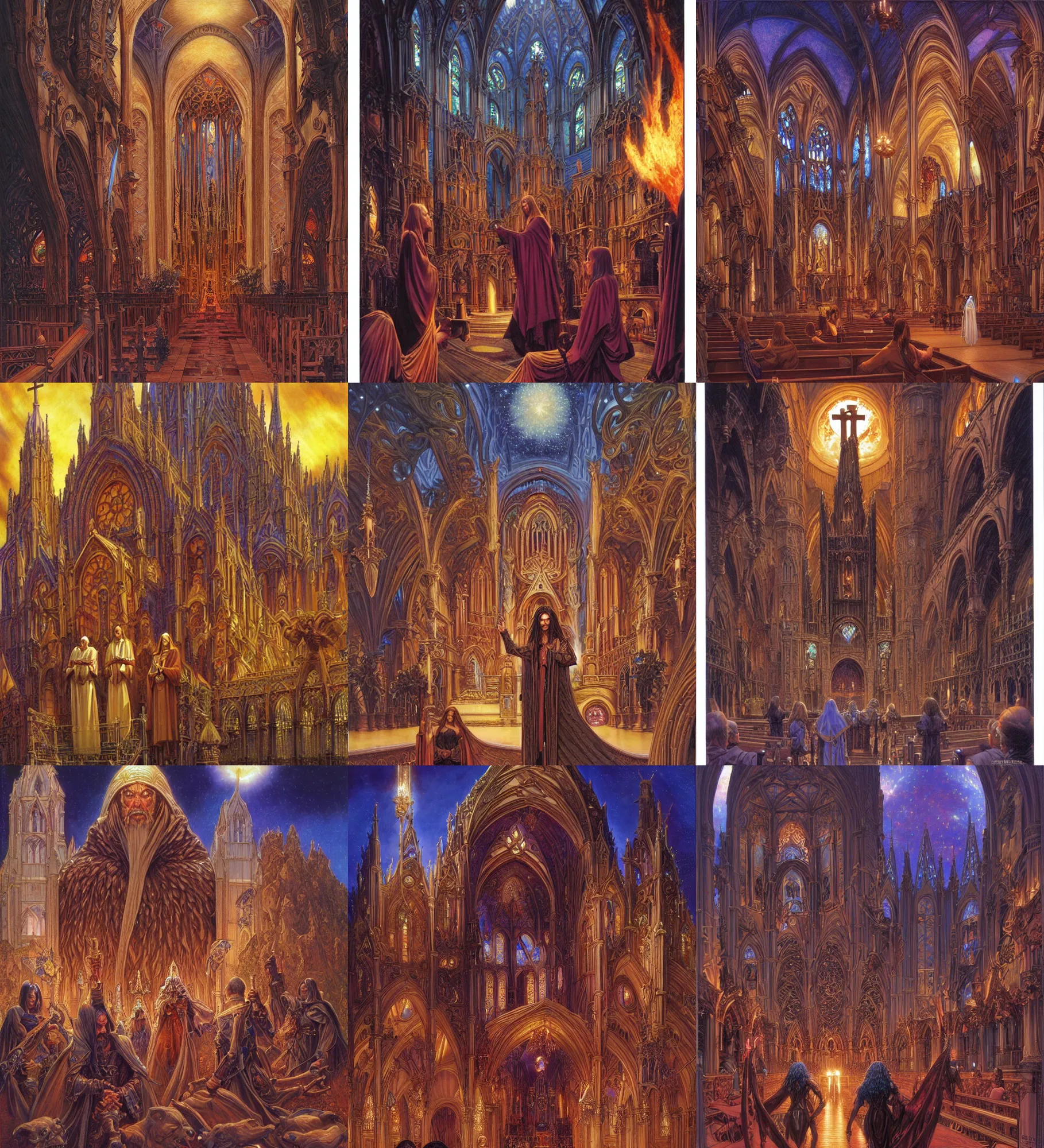 Prompt: the church of saint mila kunis, donato giancola, tim hildebrandt, wayne barlow, bruce pennington, larry elmore