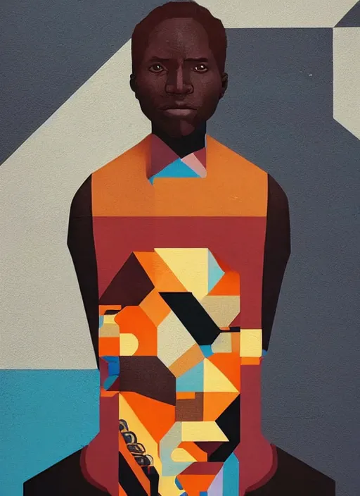 Prompt: symmetry!! portrait of an african man, by sachin teng, organic, cables, matte painting, geometric shapes, hard edges! graffiti, street art