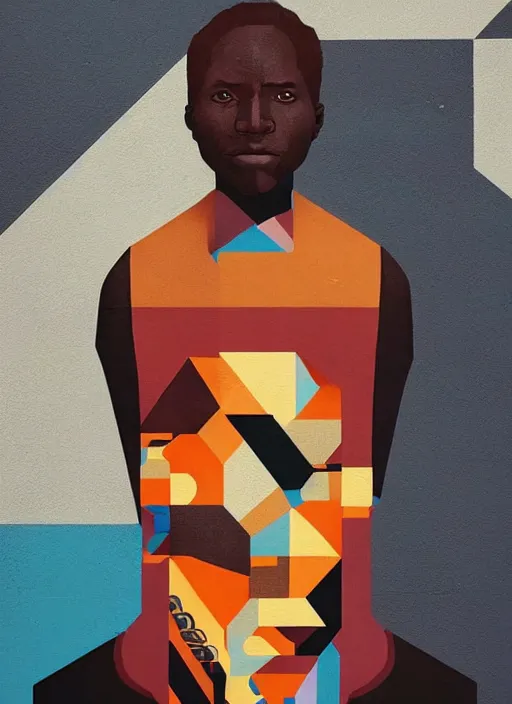 Image similar to symmetry!! portrait of an african man, by sachin teng, organic, cables, matte painting, geometric shapes, hard edges! graffiti, street art