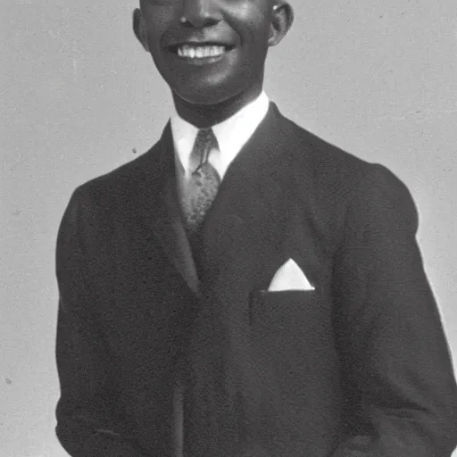 Image similar to vintage photo of a black man wearing a black suit in front of rio de janeiro