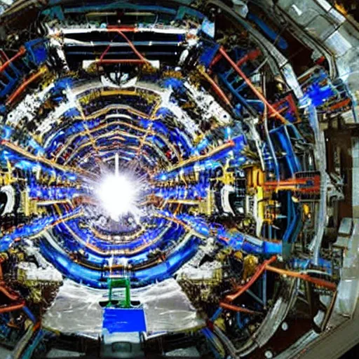 Prompt: Large Hadron Collider creatig singularity