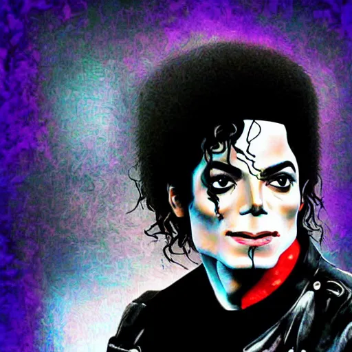 Prompt: digital painting of Michael Jackson by Jones Android, hyperdetailed