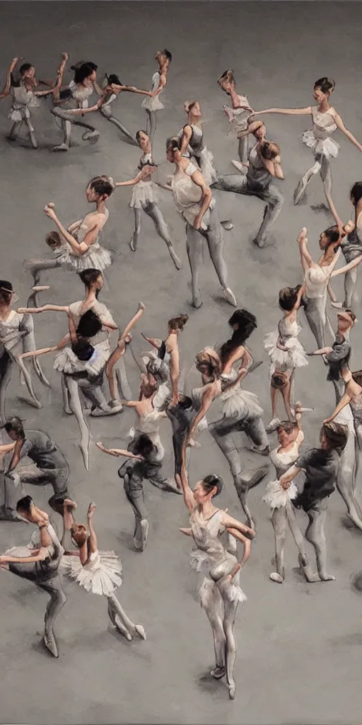 Image similar to oil painting scene from ballet school by kim jung gi