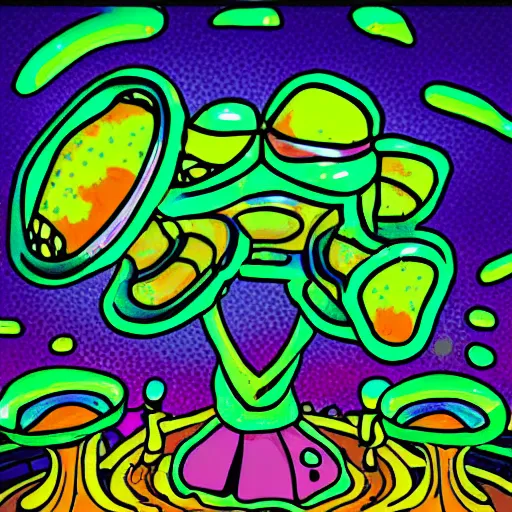 Prompt: super crazy mushroom trip, psychedelic, alien,