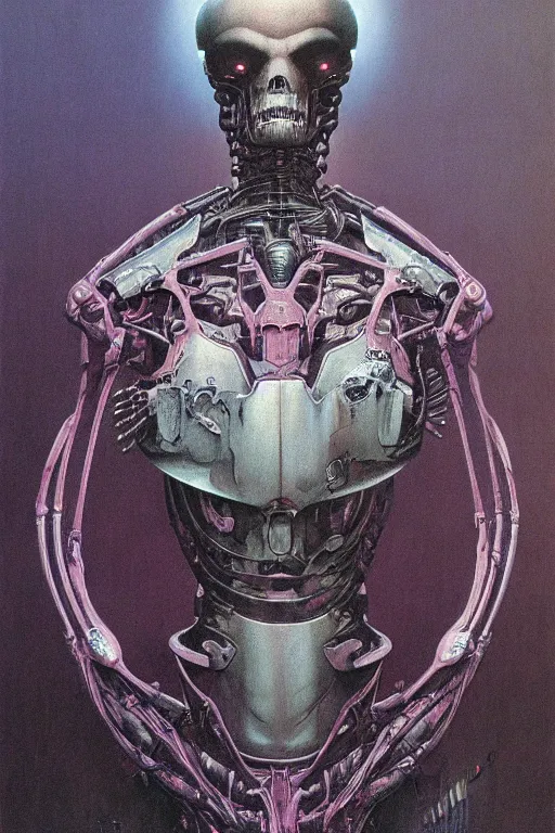 Image similar to death robot, portrait by wayne barlowe