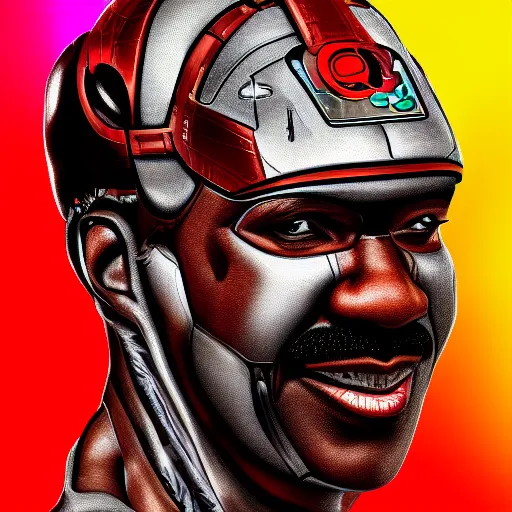 Image similar to Steve Harvey as Cyborg, digital painting, highly detailed