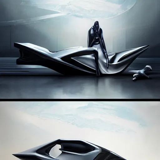 Prompt: sci-fi organic zaha hadid car ash thorp car khyzyl saleem organic car Daniel Simon design 50% of canvas and wall structure in the coronation of napoleon painting by Jacques-Louis David and in the blade runner 2049 film search pinterest keyshot product render cloudy plastic ceramic material shiny gloss water reflections ultra high detail ultra realism 4k in plastic dark tilt shift