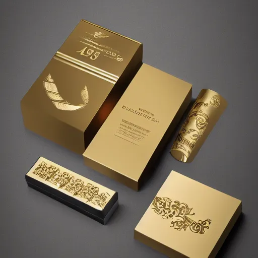 Image similar to premium dark run, packaging design, gold foil, behance, packaging of the world, premium quality