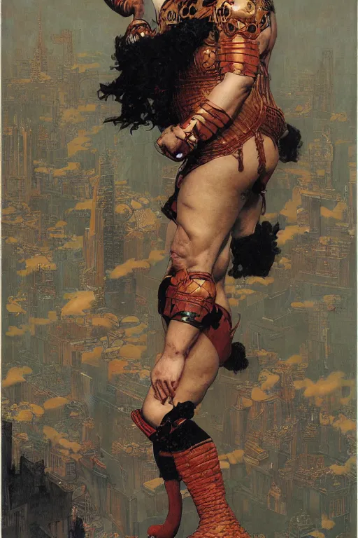 Image similar to full length portrait of akebono taro as marvel's juggernaut, new york, painted by lawrence alma tadema, zdzislaw beksinski, norman rockwell, jack kirby, tom lovell, alex malveda, greg staples