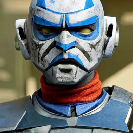 Image similar to temura morrison as captain rex, live action clone wars movie still