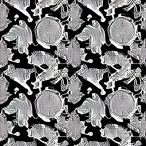 Image similar to seamless pattern showing microscopes. black and white, drawing, white background, seamless, ornament.