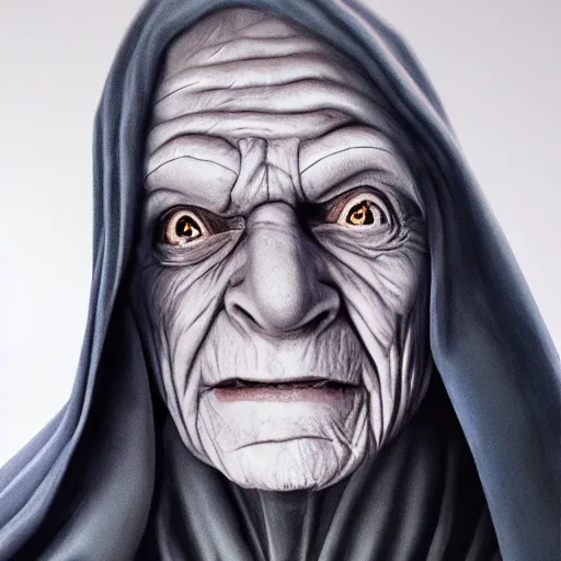 Image similar to portrait of Emperor Palpatine, photorealism, 4k, super detail,