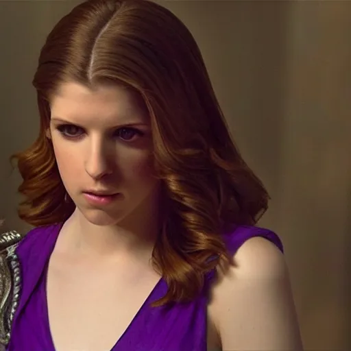 Prompt: Anna Kendrick as the Goddess Minerva with her dark purple toga slipping off her shoulders which her owl is sitting upon 8k resolution hyperdetailed photorealism amazing level of detail and ultra high quality and beautiful