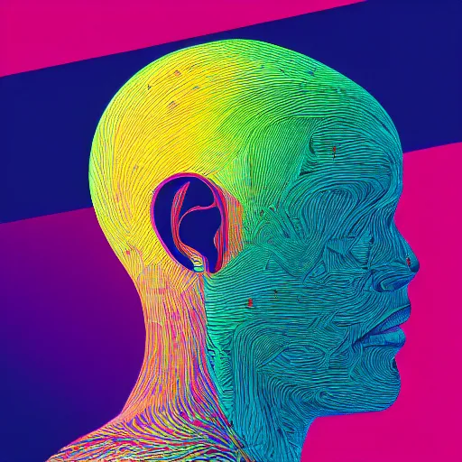 Image similar to the head of a sophisticated man partially made of rainbows, an ultrafine detailed illustration by james jean, final fantasy, intricate linework, bright colors, behance contest winner, vanitas, angular, altermodern, unreal engine 5 highly rendered, global illumination, radiant light, detailed and intricate environment