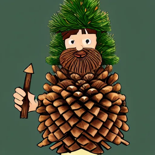 Prompt: man in pine cone costume, concept art