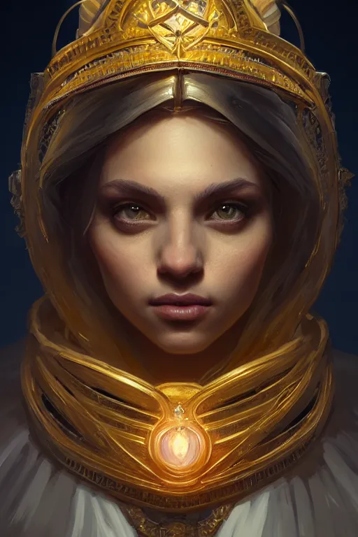 Prompt: highly detailed portrait of a minion, ornate crown, beautiful symmetrical face, glowing skin, digital painting, artstation, concept art, smooth, clear focus, illustration, greg rutkowski, artgerm, global lighting, detailed and fantasy