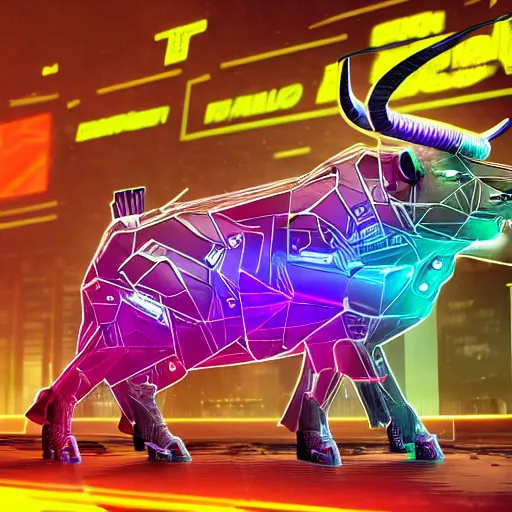 Prompt: cyberpunk bull