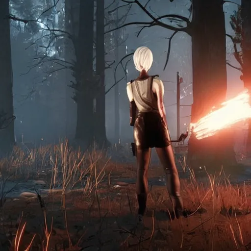 Image similar to Screenshot of 2B as a survivor in Dead By Daylight