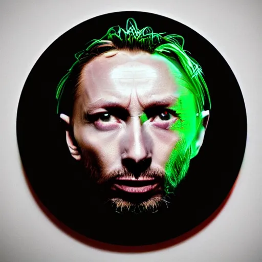 Prompt: thom yorke face made off spaghetti,