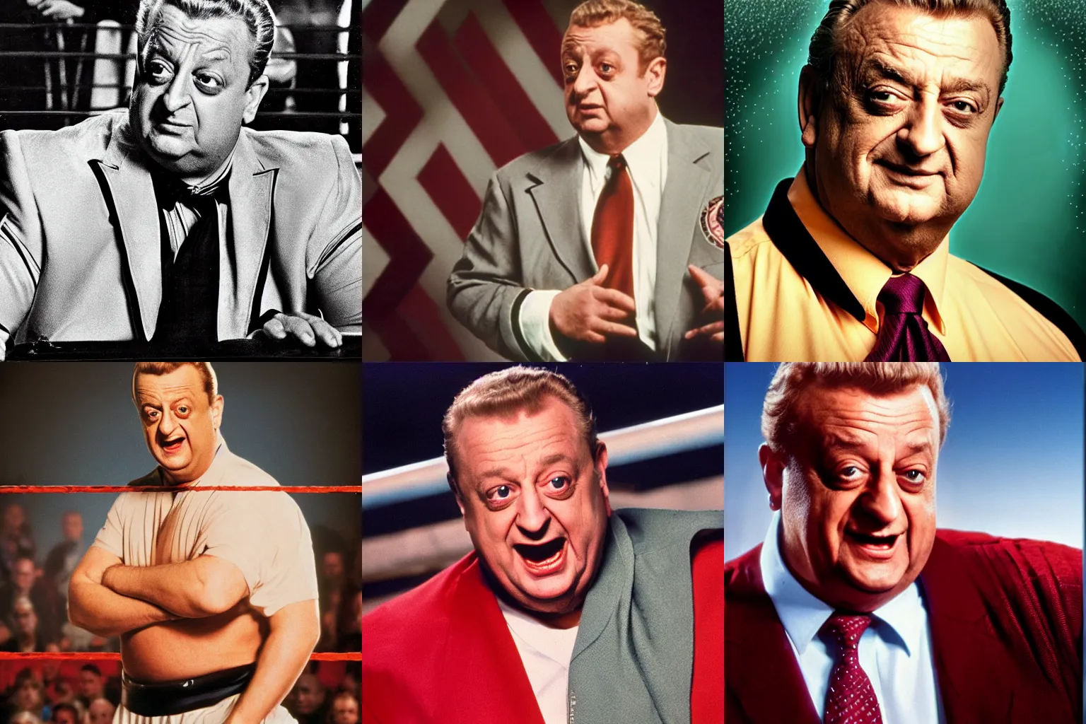 Prompt: rodney dangerfield as a wrestling star, 8 k, highly detailed, photo realistic, cinematic