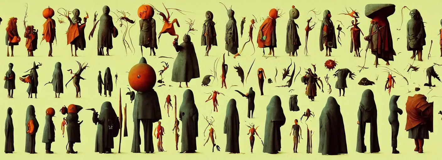 Prompt: full - body surreal rpg character concept art anatomy, very coherent and colorful high contrast masterpiece by norman rockwell franz sedlacek hieronymus bosch dean ellis simon stalenhag rene magritte gediminas pranckevicius, dark shadows, sunny day, hard lighting, reference sheet white background